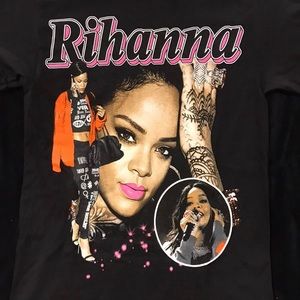 Rihanna graphic pop star black tshirt Sm-Xl